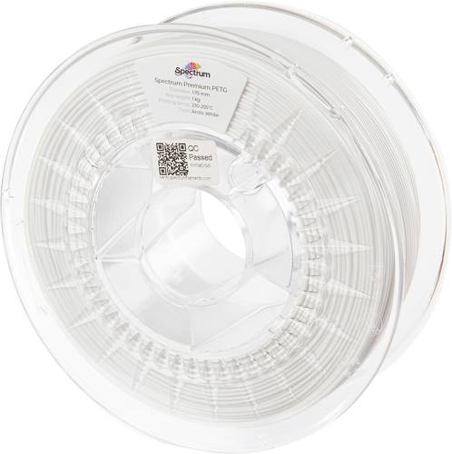 Spectrum Filaments 80057 PET-G Premium Filament PETG chemisch beständig, schlagfest 1.75mm 1000g arctic white, Weiß, Arktis-Weiß