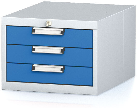 Alfa 3 Hängecontainer mit drei Schubladen, grau/blau