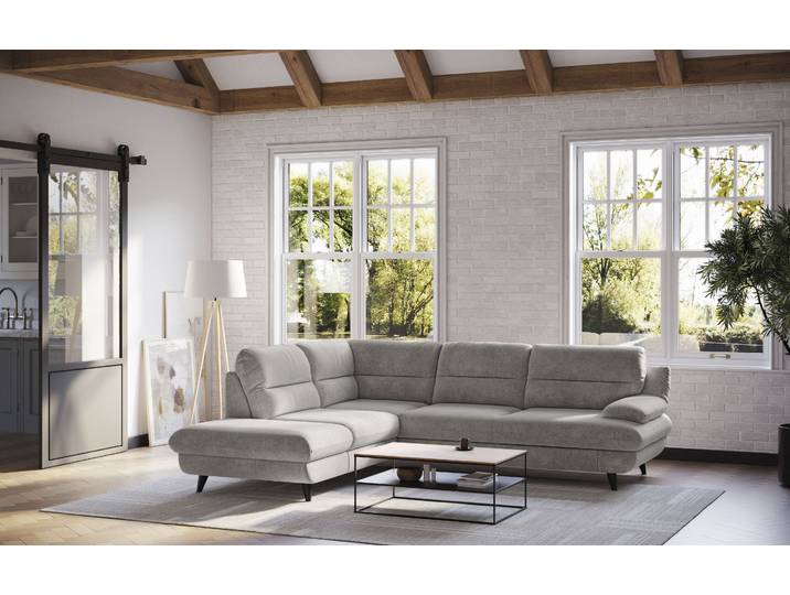 Ecksofa GOODPRODUCT Pike L-Form, B: 266 cm , sand, B:266cm H:90cm T:217cm, 92% POLYESTER (PES) / 8% POLYAMID (PA);45000, Sofas, Ecksofa, optional Schlaffunktion & Bettkasten