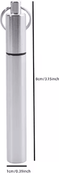 Inspire Picks Portable Stainless Steel Toothpick Holder Case Rustproof Sealed Storage Container silver C 80x10mm