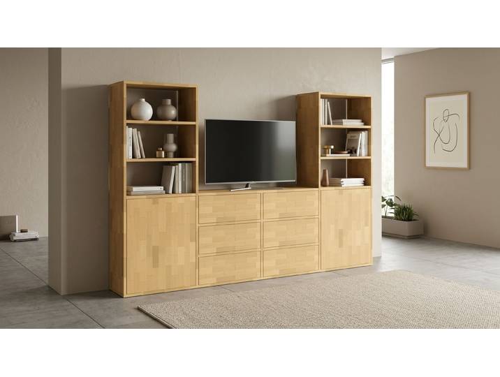 TV-Regal nach Maß Buche Natur geölt