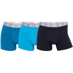 CR7 Herren Boxer Shorts, 3er Pack - Trunks, Cotton Stretch Türkis/Schwarz / L