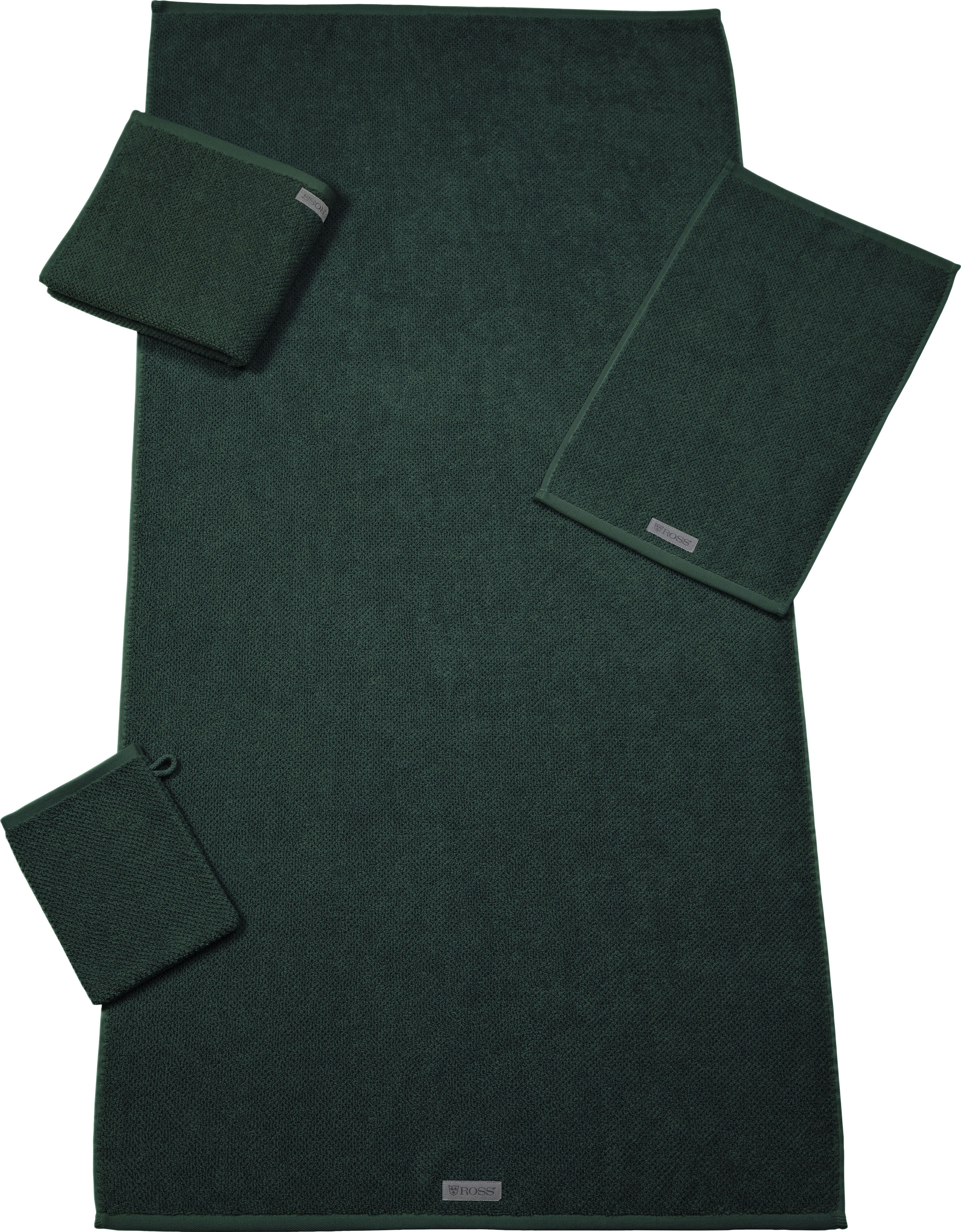 Duschtuch ROSS "Selection", grün (moosgrün), B:70cm L:140cm, Frottier, Obermaterial: 100% Baumwolle, Handtücher, 100 % Bio-Baumwolle