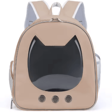 Inspire Picks Portable Transparent Pet Backpack Carrier Foldable Breathable Travel Bag For Cats And Small Dogs coffee
