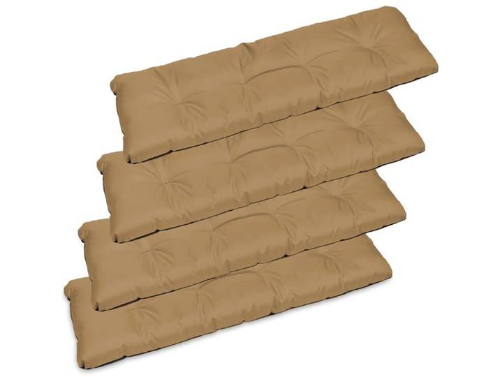 4 x Coussin pour Banc de Jardin - SuperKissen24. - Intérieur/Extérieur - Imperméable - 120x38 cm - Beige