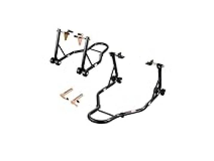 VEVOR Béquille Roue Avant et Arrière, Lève Moto Charge 499 kg, avec Fourche Avant Double, Fourche Arrière U+L, Bras Oscillant, Compatible avec la Plupart des Motos Yamaha, Honda, Kawasaki, Suzuki