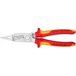 KNIPEX Elektro-Installationszange 200 mm verchromt isoliert mit Mehrkomponenten-Hüllen, VDE-geprüft - 1396200