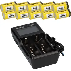 Set 10x CR123A + Xtar VC2 2-Schacht Lithium Ladegerät