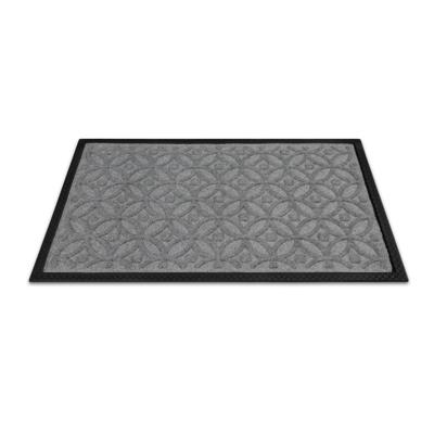 Fußmatte WECON HOME "Midnight Mosaic", grau (hell grau), B:60cm H:4mm L:90cm, Polyester, Teppiche, Fußmatte, pflegeleicht, rutschfest, Ornamente, Innen & Außen, Schmutzfangmatte
