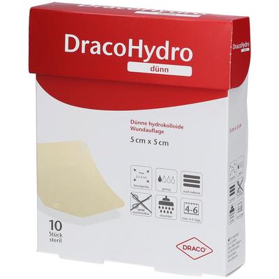 Dracohydro dünn Hydrokoll.Wundauflage 5x5 cm 10 St Verband