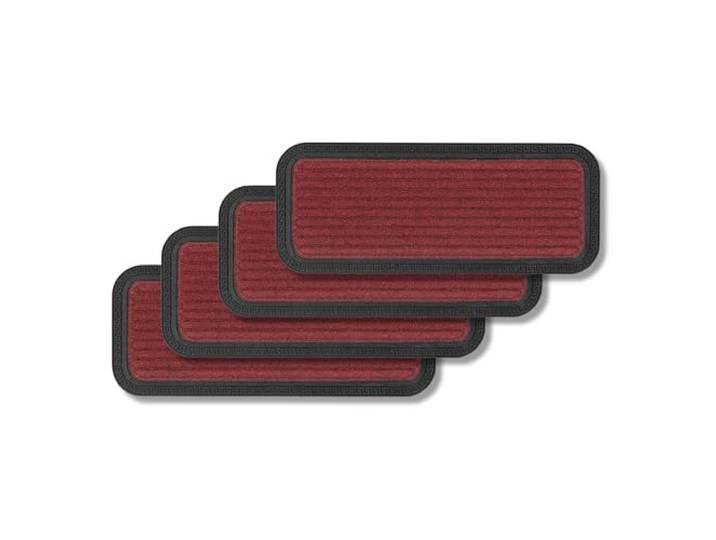 Fußmatte Außen & Innen rutschfest - Rot Linien 25x60cm 4er Set (Rechteckig)