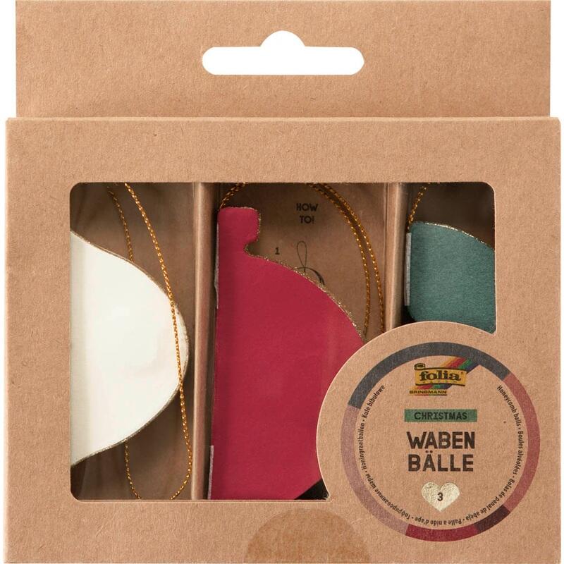 folia Wabenbälle Dekoartikel Ø 7,0/8,5 cm rot/grün/beige 49221