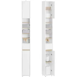 HOCHSCHRANK schmal Badschrank Weiß-Natur 20x20x180 cm