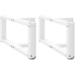 Helloshop26 - Set aus 2 verstellbaren T-förmigen Couchtischbeinen 60 x 25 x 30 cm modernes Design klare Linien weißer Stahl 02_0057283