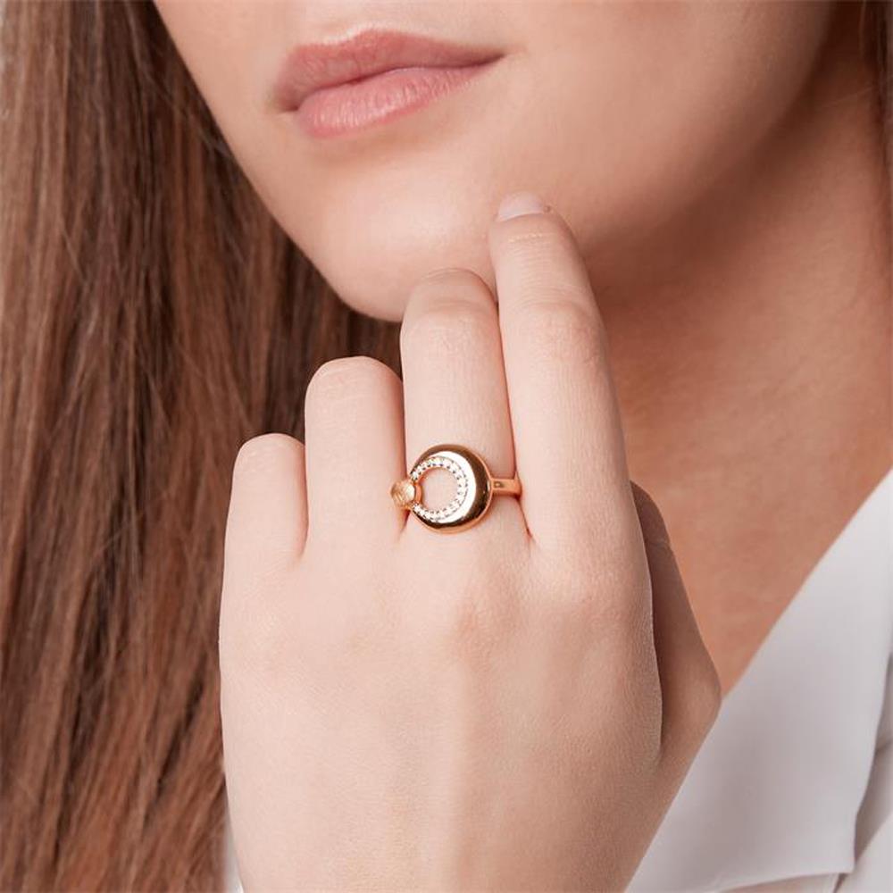 Unique Modischer Silberring vergoldet Zirkonia gold