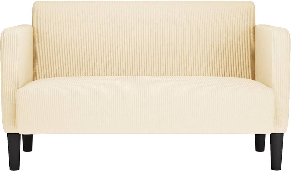 vidaXL Canapé causeuse crème 109 cm tissu velours côtelé