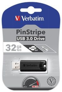 Verbatim PinStripe 32GB USB 3.2 Inklapbare USB-stick - Zwart