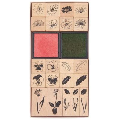 Stempelset Futschikato, Blumen,, 24 Stempel, 2 Stempelkissen