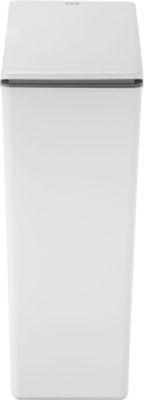 EKO Abfalleimer Morandi Touch, platzsparend, Kunststoff, Touch Bar-Mechanismus, B 245 x T 370 x H 630 mm, 40 Liter, weiß
