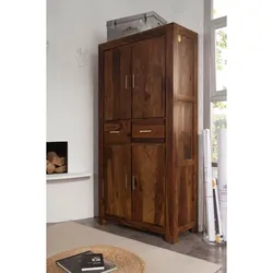 Schrank Sheesham 90x40x180 braun lackiert METRO LIFE #121