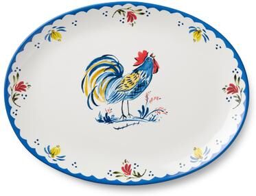 "Certified International French Rooster Oval Platter 16"" x 12"" - 16.00""L x 12.00""W x 1.38""H"