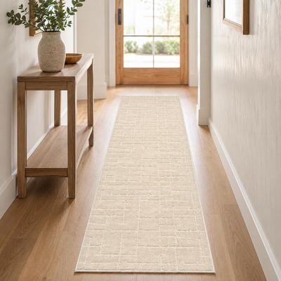 Well Woven Serenity Soft Linen Plush Extra-Long Hallway Stair Runner Rug, Rubber Backed, Choose Lengths