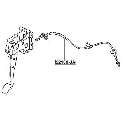 FEBEST Seilzug, Kupplungsbetätigung 22108-JA für HYUNDAI