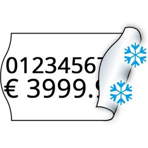 METO Preisetiketten 9517185 TK, weiß, 26 x 16 mm, permanent, für Tiefkühlung, 6 Rollen à 1000 Stück