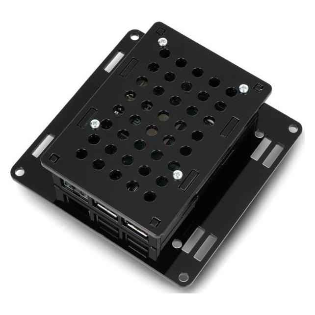Gravlaser Obudowa do Raspberry Pi 5 Vesa v2 do montażu na monitor - czarna) (GRL-23992)