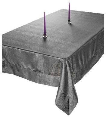 Violet Linen Crocodile False Luxurious Damask Pattern Tablecloth
