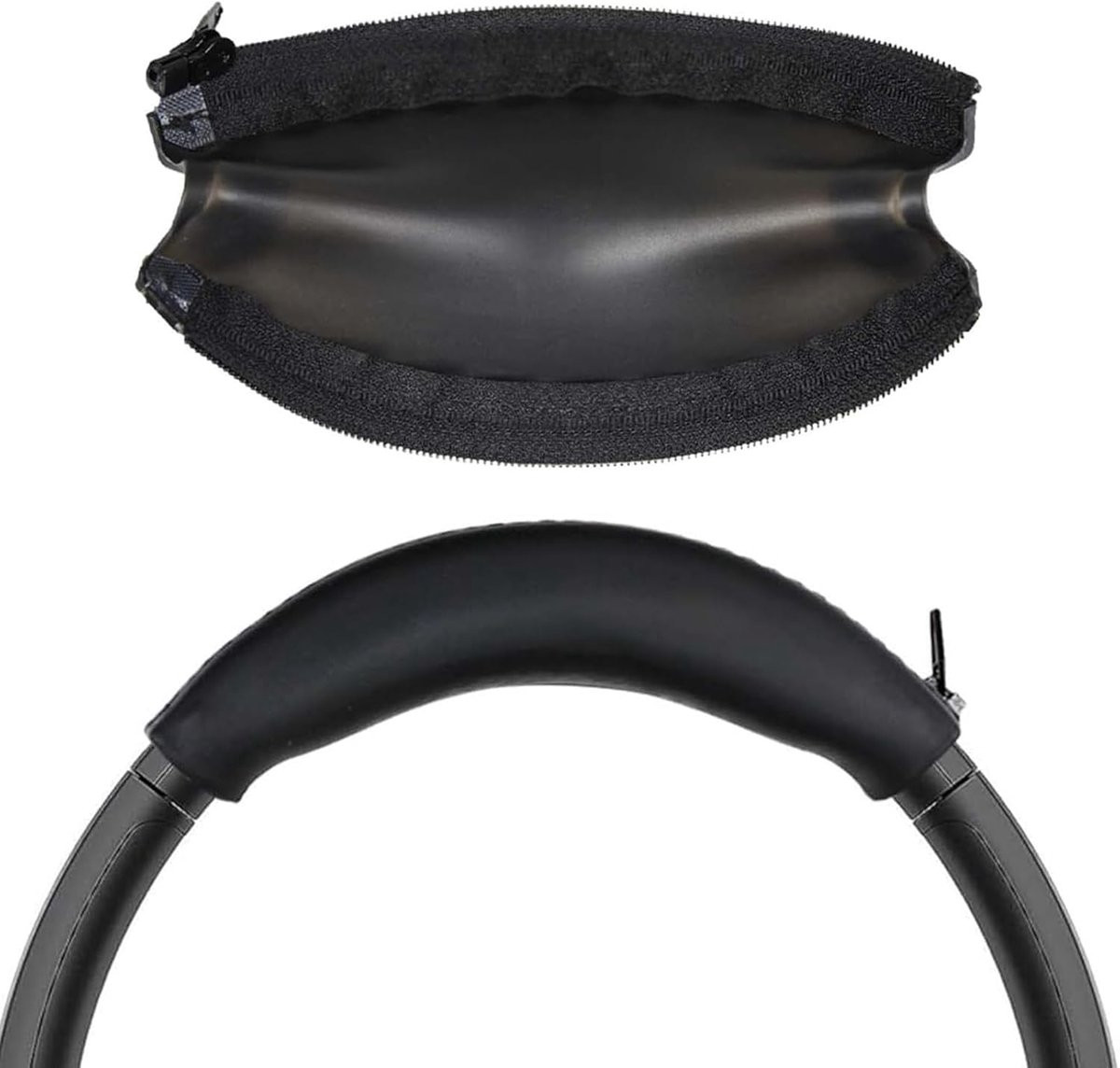 Zwart siliconen hoofdbandpad voor Sony WH-1000XM3 en WH-1000XM4 - Wasbare en zweetbestendige vervangende bovenste kussen met ritssluiting