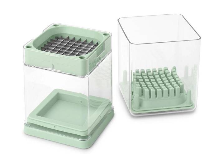 BRABANTIA Gemüseschneider Tasty+ , grün (grün, transparent), B:11cm H:15cm T:11cm, Zerkleinerer, Gemüseschneider
