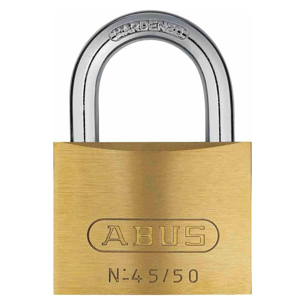 Abus Vorhängeschloss 45/50 aus Messing - mit Präzisions-Stiftzylinder mit Pilzkopfstiften - 05109 - (05109 8)