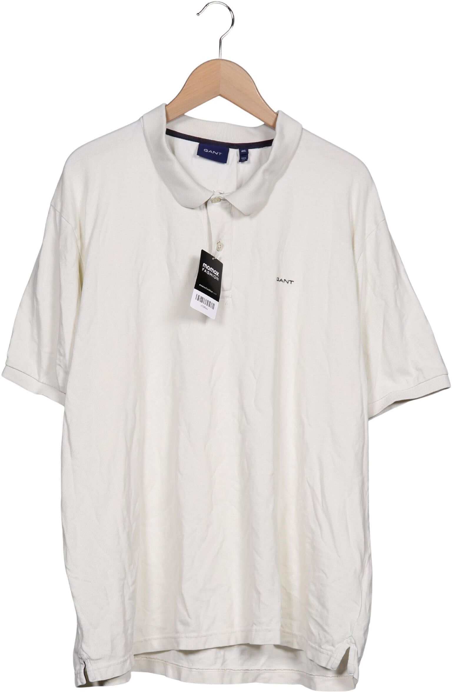 Gant Herren Poloshirt, Cremeweiß, Gr. 4Xl, Baumwolle - Second Hand