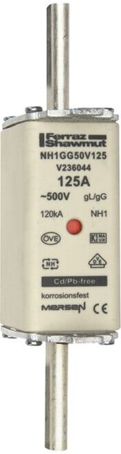 Mersen Fusible NH porte-fusible SF Gr.1 gG 125A/500V KM NH1GG50V125 (V236044)