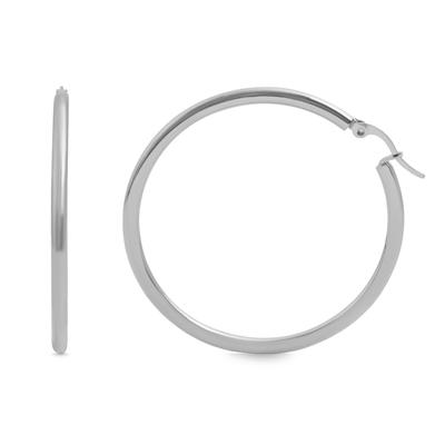 Klappcreolen ADELIA´S "Ohrringe – Klappcreole aus Edelstahl", Damen, Gr. Damen, Edelstahl, silber, Ohrringe Klappcreolen, Ein Geschenk, das Freude macht