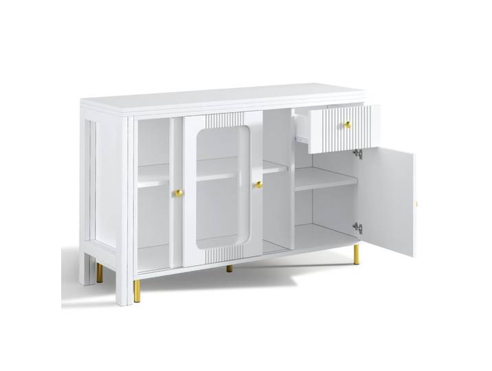 Buffet en mdf avec plateau rabattable blanc 116x40 cm