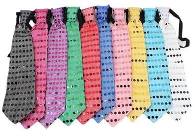 Uplifted Goods LED Light Up Sequin Fedora And Tie Set 10pcs Random Color