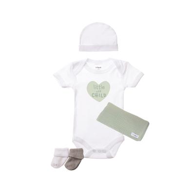 Erstausstattungspaket LILIPUT "little wild child", Mädchen, Gr. 44, grün (weiß, grün), 100% Baumwolle, KOB Set-Artikel Erstausstattungspaket, mit niedlichem Print
