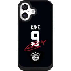 Nivocase Handyhülle für Apple iPhone 16 Hülle NIVOpure Case Schwarz FC Bayern München Trikot Harry Kane (Apple iPhone 16), Smartphone Hülle, Schwarz
