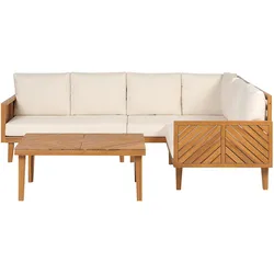 LOUNGE-SET 4-Sitzer Akazienholz Hellbraun Baratti