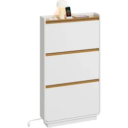 SCHUHSCHRANK mit Steckdose und USB-Ladefunktion FSR228-E-WN