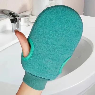 Multisell Products Hub Dead Skin Exfoliating Gloves, Shower Spa Massage, Body Bath Towel For Soft Skin green