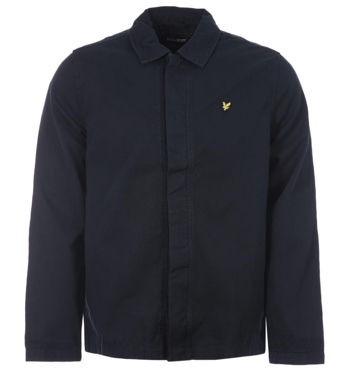 Lyle & Scott Washed Drill Marineblaues Überhemd Jacke