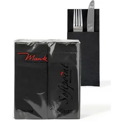 Softpoint "Pub" Besteckservietten Schwarz, 40 x 33 cm, 50 Stück - Mank