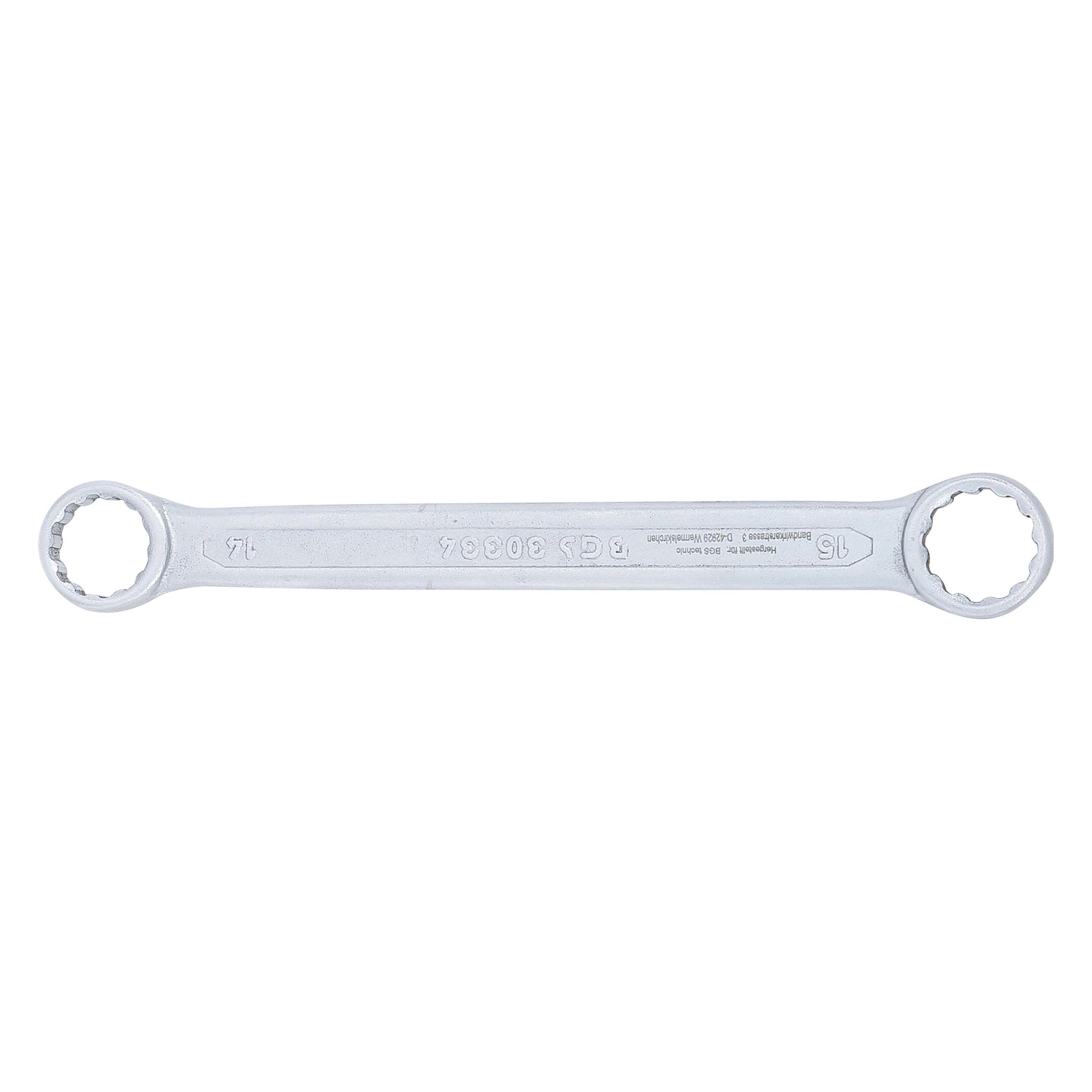 BGS Doppel-Ringschlüssel extra flach SW 14 x 15 mm (14 mm, 15 mm) (30334)