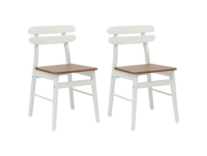 Todiikf Esszimmerstuhl 2er Set Weiß Natur aus Massivholz Kautschukbaum Klassisches Vintage Design für Esszimmer und Wohnzimmer mit bequemen Kissen und belastbarer Holzstruktur bis 160 kg.