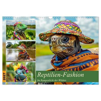 Reptilien-Fashion. Im Rampenlicht der Wildnis (Wandkalender 2027 DIN A3 quer), CALVENDO Monatskalender