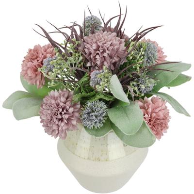 Kunstblume I.GE.A. "Gesteck aus Dahlien und Allium", lila (mauve), B:25cm H:21cm L:25cm, Polyester, Kunstpflanzen