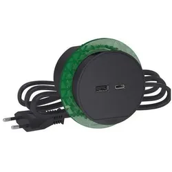 Schneider Electric, Kabelschutz + Kabelführung, Bord stikkontakt enkelt med USB A/C koksgrå